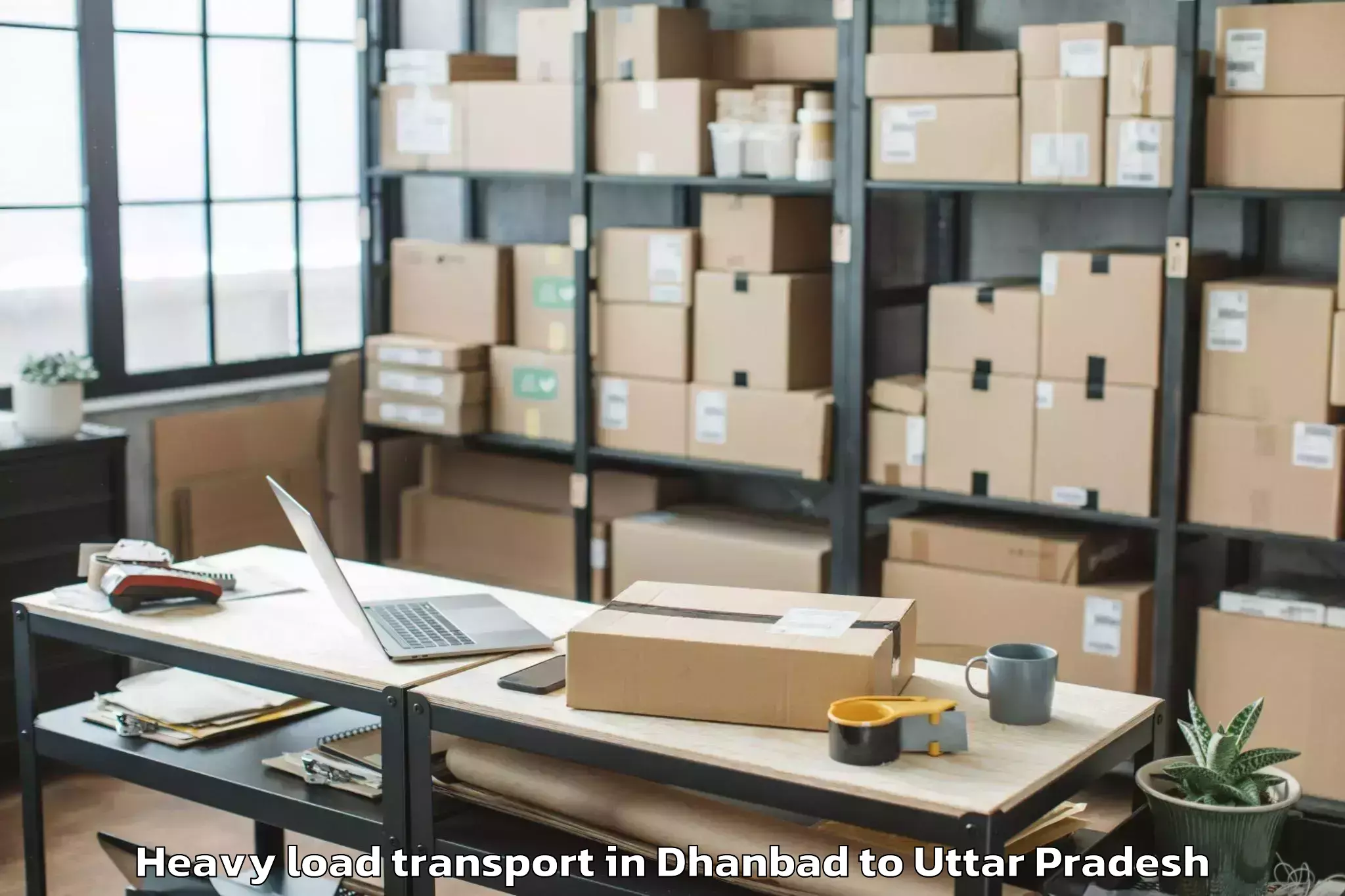 Dhanbad to Gahmar Heavy Load Transport Booking